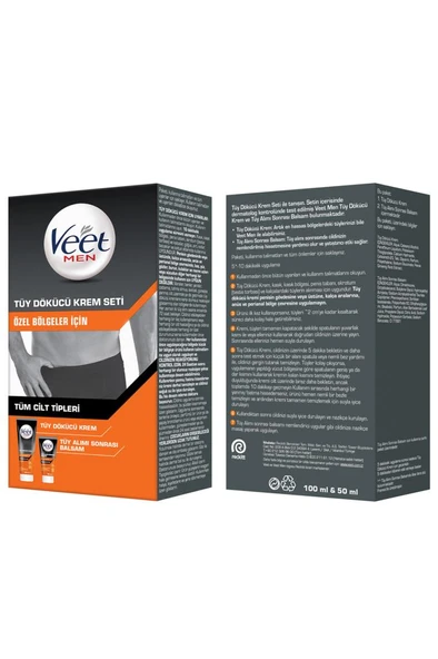 Veet Men Erkek Özel Bölgeler İçin Tüy Dökücü Krem Seti Tüm Cilt Tipleri İçin 100 + 50 ml - Resim 7