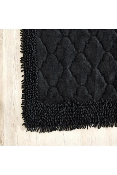 Madame Clean Home Cotton Special 2'li Pamuklu Klozet Takımı Antrasit Banyo Paspas Seti Klozet Takımı - 4