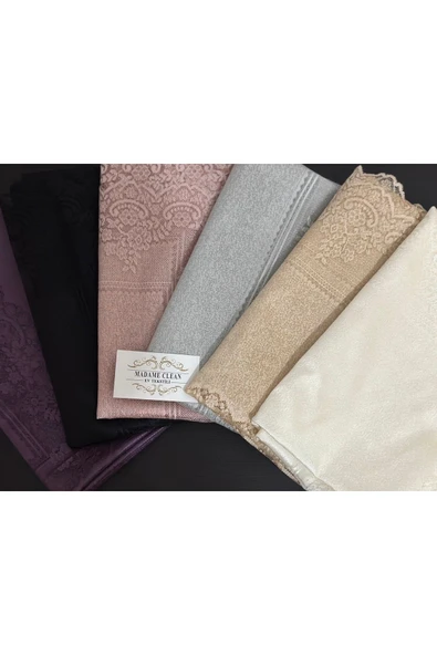 Madame Clean Home Çini Desenli Dertsiz Leke Tutmaz Dantelli Masa Örtüsü Krem 160x220 Cm - 7