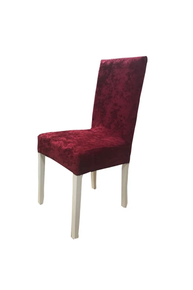 Madame Clean Home Kadife Likralı Sandalye Kılıfı 6'lı Set Kırmızı - 1