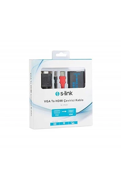 S-link SL-VHC20 VGA To HDMI Çevirici Teşhir - 3