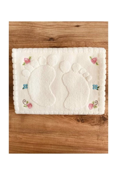 Madame Clean Home 2 Tane Nakışlı Ayak Havlusu %100 Pamuk Ölçü:50x70 - 2