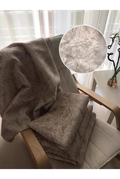 Hilal Home Sabıre Kozmetık Süngerli Koltuk Çekyat Örtüsü Süt Kahve Kaymaz Yıkınabılır Örtü - 4
