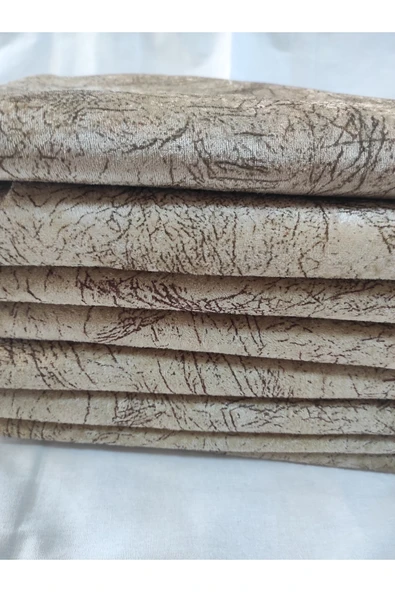 Selçuklu Tekstil Süngerli Koltuk Çekyat Örtüsü Damar Desenli Parlak Sütlü Kahverengi - 1