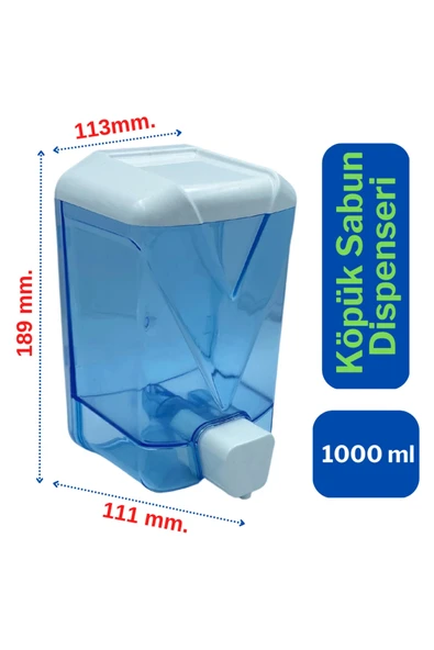 Wespa Plastik Şeffaf Köpük Sabun Dispenseri 1000 Ml. - 1