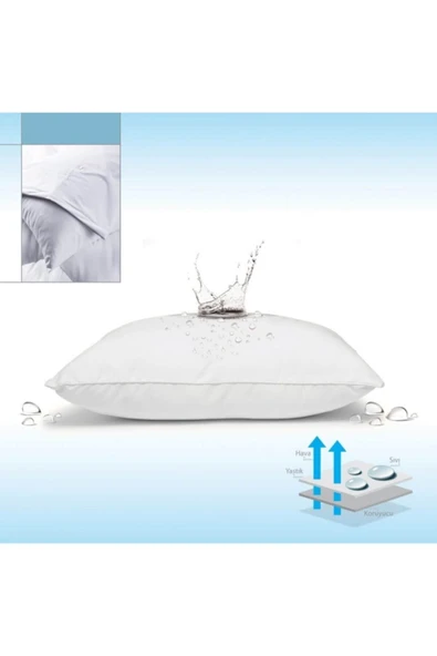 Madame Clean Home Fermuarlı Su Sıvı Geçirmez Yastık Koruyucu Alez 50x70 6 Adet - 3