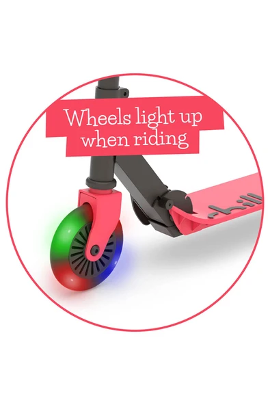 Chillafish Flexxi Glow Işıklı Katlanabilir 2 Tekerlekli Scooter - Coral - 5