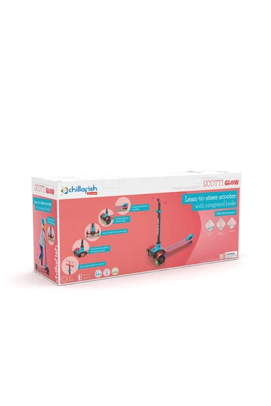 Chillafish Scotti Glow 3 Tekerlekli Işıklı Scooter - Kırmızı - 3