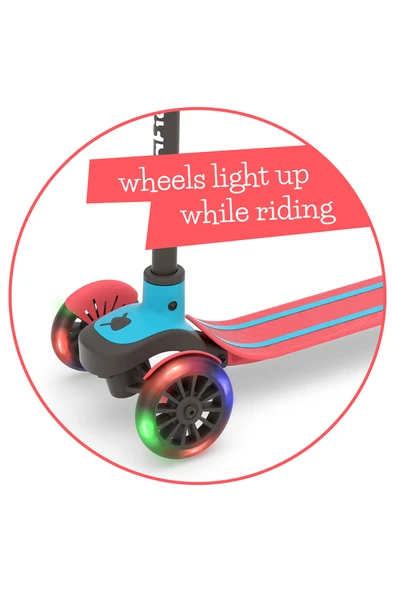 Chillafish Scotti Glow 3 Tekerlekli Işıklı Scooter - Kırmızı - 7