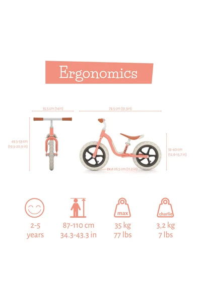 Chillafish Charlie LUX - Denge Bisikleti (12 inç) - Salmon - Resim 7