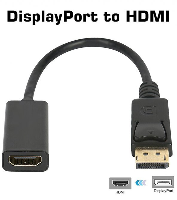 DisplayPort to HDMI Dönüştürücü Kablolu Adaptör Görüntü Aktarıcı