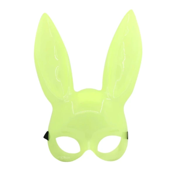 Karanlıkta Parlayan Fosforlu Tavşan Maskesi – Glow Bunny Masquerade Maske (32x22 Cm) - Resim 4