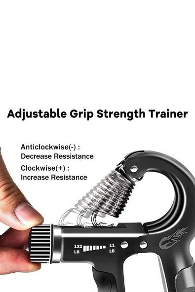 Sayaçlı Bilek Güçlendirme Yayı 5-60 Kg Siyah - Resim 5