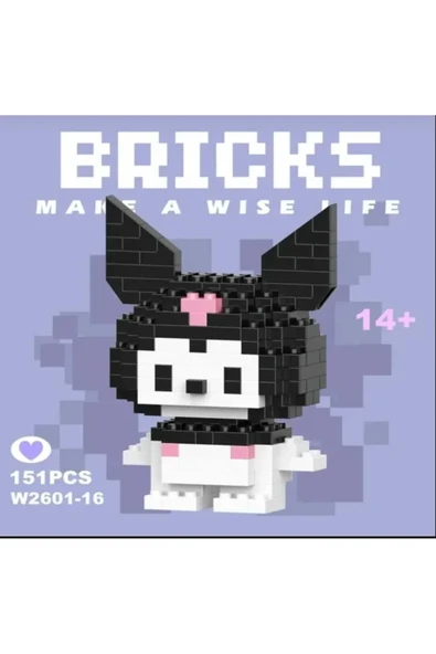 tinyshop kids store Bricks Sanrio Kuromi 3d Yapboz Puzzle Yapı Oyuncakları - 1