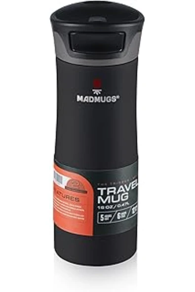 Mu Art Madmugs Travel Mug Termos Bardak 0.47 Lt Black