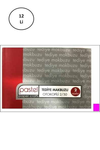 Pastel Tediye Makbuzu 14x20 Cm Boyutunda A5 Otokopili 2 Nüsha 50 Asıl 50 Suret 2/50 12'li - 3