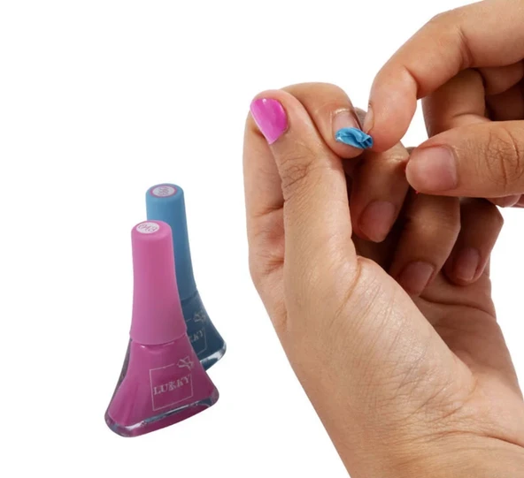 Lukky Soyulabilir Oje - Mor - Resim 5