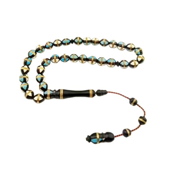 Pigado Pirinç İşlemeli Küre Kesim 8 mm Kuka Tesbih ürün görseli 1