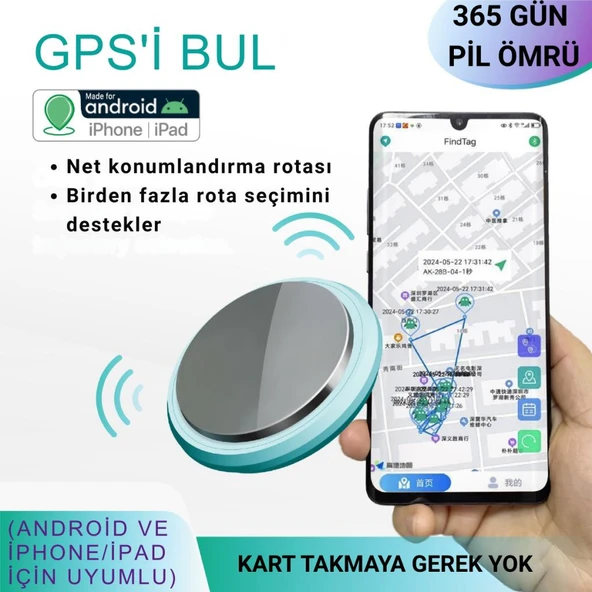 Coofbe Yeni Nesil Tüm Telefonlara Uyumlu İos ve Andoid İle Uyumlu Akıllı Takip Cihazı Tag Takip Gps - 4