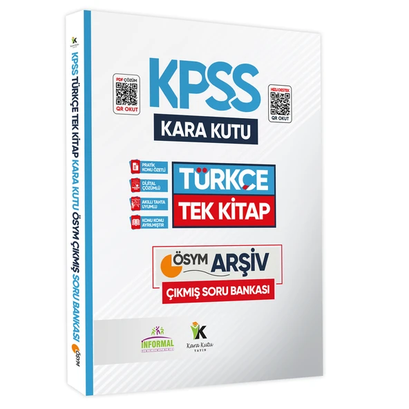 KPSS Önlisans-Ortaöğretim Türkçenin Kara Kutusu Tek Kitap Çıkmış Soru Bankası Dijital Çözümlü