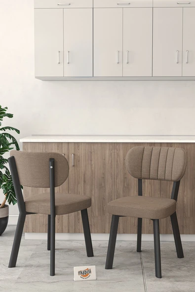 Hazal Serisi Mutfak Sandalyesi, Yemek, Bahçe, Kafe, Modern Sandalye 1 Adet - Cappucino