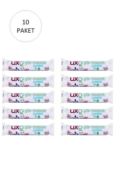 J-250 Jumbo Boy Çöp Torbası 80 x 110 cm 10 Lu Rulo x 10 Paket = 100 Adet (Mavi) ürün görseli