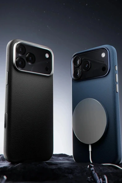 iPhone 17 Pro Wonder Deri Magsafe Kapak - Turuncu - Resim 4