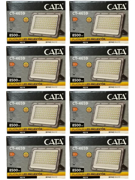 Cata CT-4659 100W 6500K (Beyaz Işık) Led Projektör (8 Adet) - 1