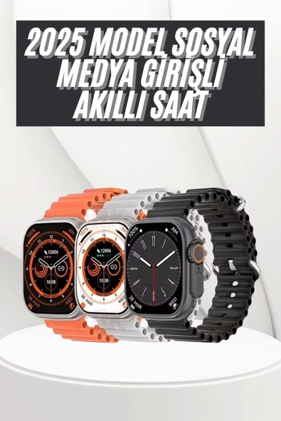 Yeni Nesil Akıllı Saat Uyku ve Sağlık Takibi Titeşimli Sesli Arama Mesaj ve Bildirim Görme ürün görseli 1