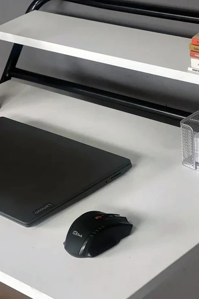 ? Lich Metal Ayaklı Katlanır Çalışma Masası Beyaz | Raflı Laptop Sehpası | Çizim ve Ders Masası - 3