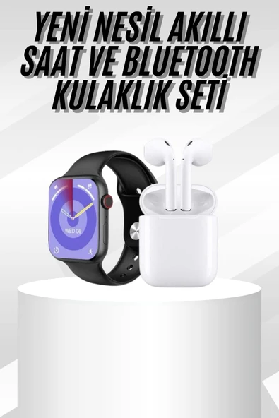 Yeni Nesil Akıllı Saat Ve Kulaklık Seti Gümüş Kasa Zarif Tasarım Çok Fonksiyonlu ürün görseli 1