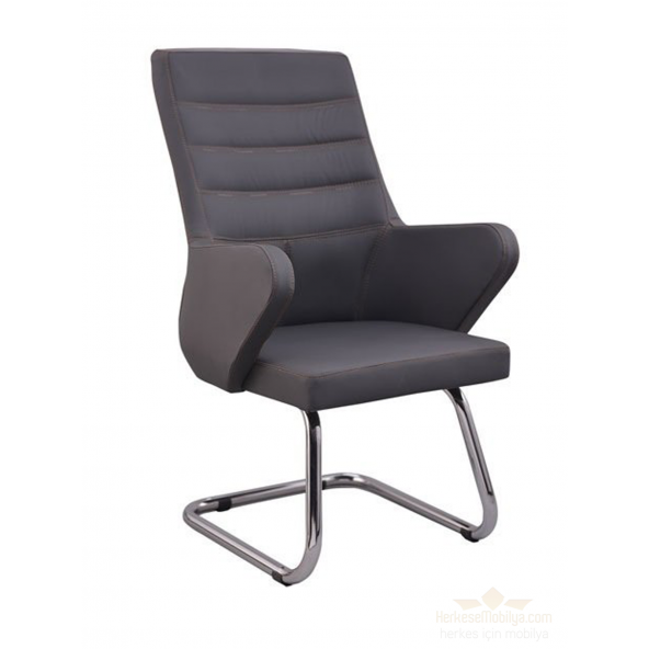 Herkese Mobilya Boras Krom Deri Misafir Koltuğu Bekleme Koltuğu Ofis Koltuğu