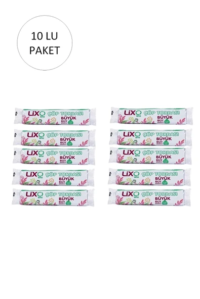 Büyük Boy Çöp Torbası 65 x 80 cm 10 Lu Rulo x 10 Paket = 100 Adet (Mavi) ürün görseli