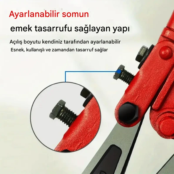 (36'') Kollu Çeneli Kupplon Demir Kesme Makası Çubuk İnşaat Demiri Teli Metal Kesim Makası CR-V - Resim 7