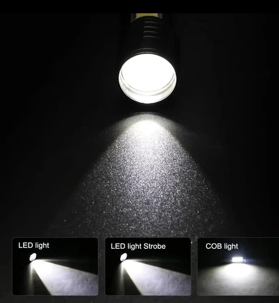 Wuben Wb-017 Zoomlu Şarjlı Cob Led Güçlü El Feneri - Resim 6
