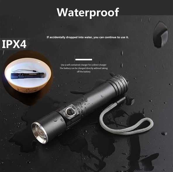 F-90 Aluminyum Kaplama Mıknatıslı Şarjlı El Feneri - Resim 6