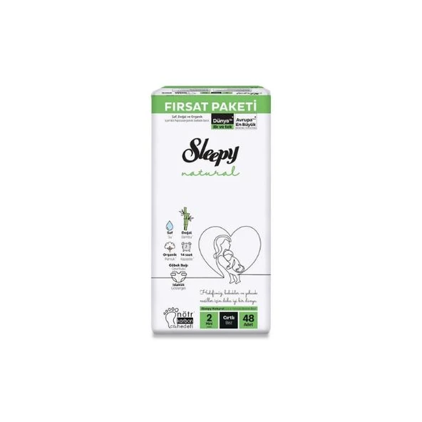Sleepy Natural Bebek Bezi 3-6 kg 48 li Mini No: 2 - 1