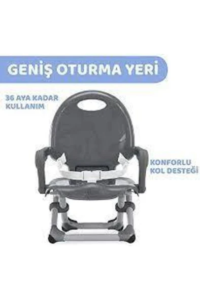 Chicco Pocket Snack Yükseltici Mama Sandalyesi Dark Grey Outlet - 2
