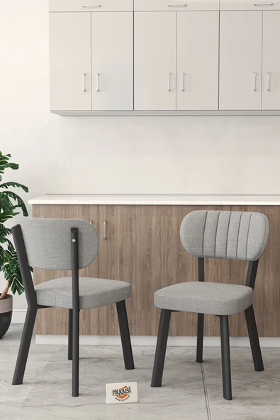 Hazal Serisi Mutfak Sandalyesi, Yemek, Bahçe, Kafe, Modern Sandalye 1 Adet - Gri