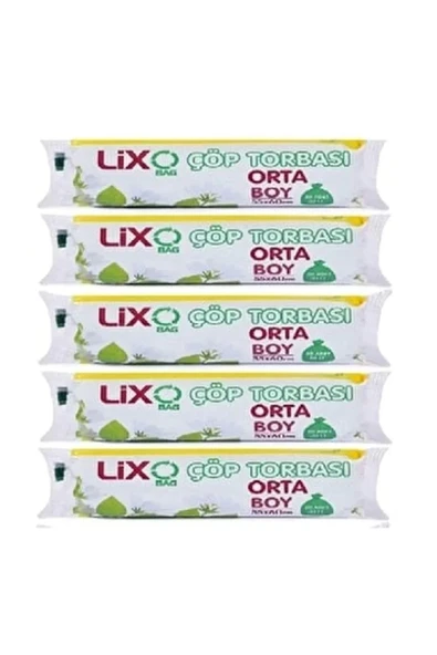Orta Boy Çöp Torbası 55 x 60 cm 20 Li Rulo x 5 Paket = 100 Adet (Mavi) ürün görseli 1