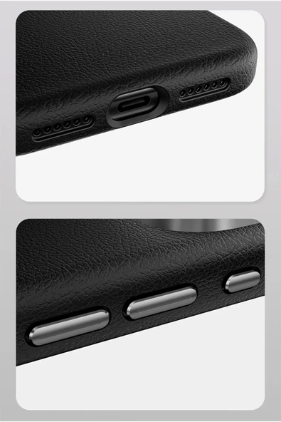 iPhone 17 Pro Wonder Deri Magsafe Kapak - Lacivert - Resim 9