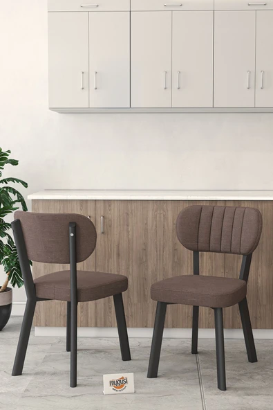 Hazal Serisi Mutfak Sandalyesi, Yemek, Bahçe, Kafe, Modern Sandalye 1 Adet - Kahverengi