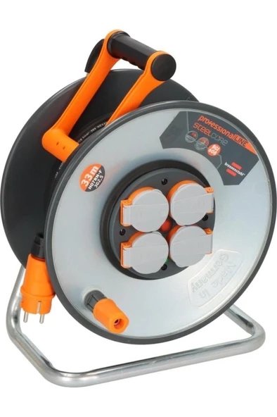 Brennenstuhl ProfessionalLINE SteelCore Serisi 5 Yıl Garantili IP44 Lisanslı Çelik Tambur Makaralı Kablo H07RN-F 3G2.5, 33 Metre Outlet