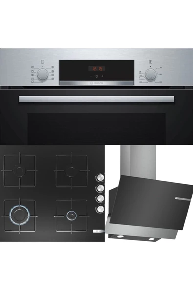 Bosch Ankastre Set 20 (hbf514bs0t + Pop7c6o12o + Dwk65ad60r)