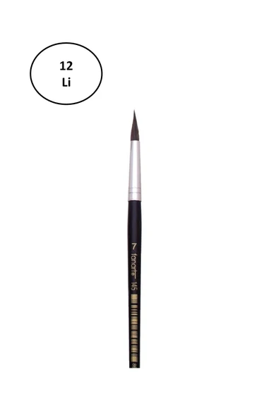 Fanart Academy Seri 145 Midilli Kılı Yuvarlak Fırça No:7 12'li - 2