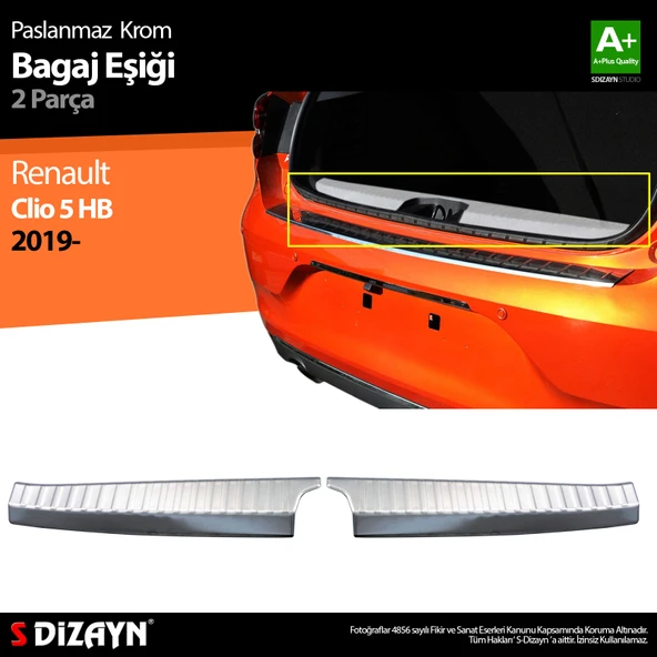 S-Dizayn Renault Clio 5 Krom Bagaj İç Eşiği 2 Prç.2019 Üzeri - 1