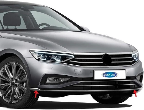 Vw Passat B8.5 Krom Ön Tampon Alt Çıtası 3 Parça 2019 2020 Uyumlu - 1