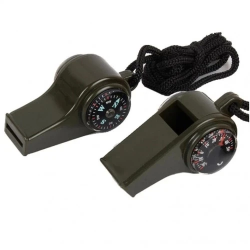 Çok Fonksiyonlu Düdük Pusula,  Kamp Termometre Acil Survival Dişli Düdük - Resim 3