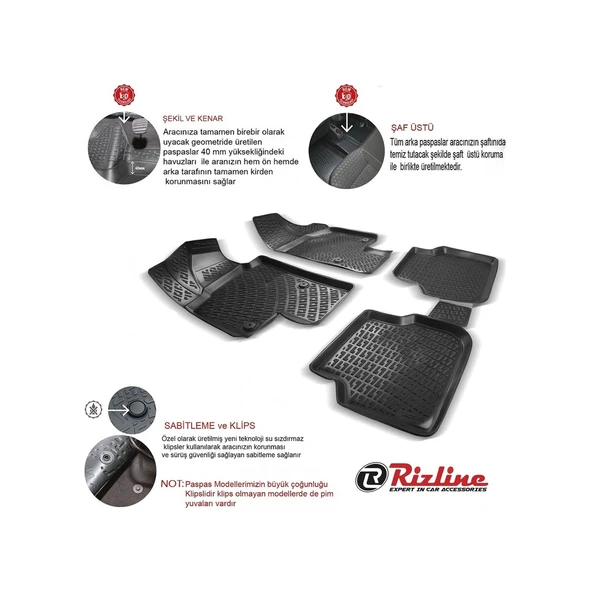 Rizline Renault Scenic 2009 Sonrası 3D Havuzlu   Paspas - 2