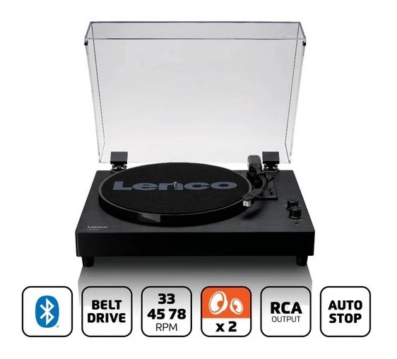 LENCO LS-60BK AHŞAP KASA USB BAĞLANTILI AT-3600 AUDIO TECHNICA İĞNE, PLASTİK KAPAKLI, BLUETOOTH IN/OUT - 6